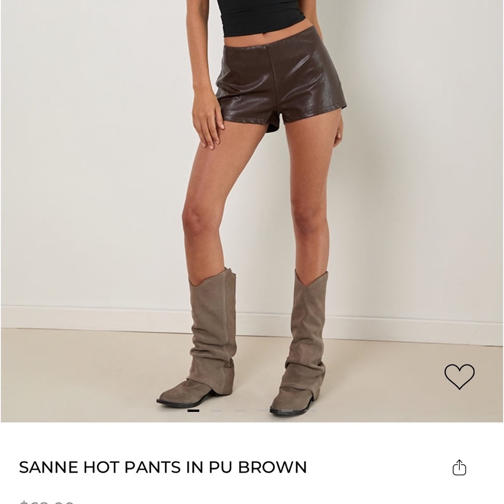 Brown Leather Hot Pants